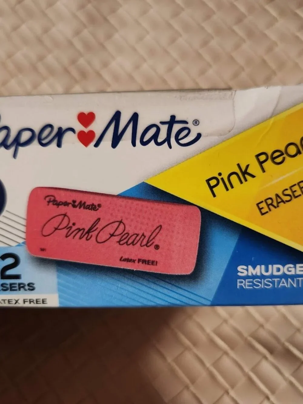 NEW 12 Large Pink Pearl Erasers 12 Pack Eraser Classroom / School / Homeschool